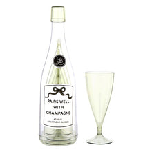 Load image into Gallery viewer, Acrylic Champagne Bottle Set - 5 Stackable Glasses - Pairs Well Champagne
