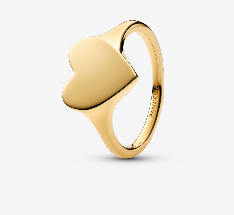 Pandora Engravable Heart Ring - 14k Gold