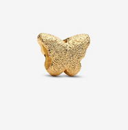 Pandora Textured Butterfly Mini Charm 14k Gold