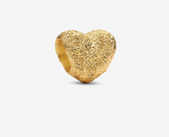 Pandora Textured Heart Mini Charm 14k gold 