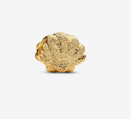 Pandora Textured Shell Mini Charm 14k Gold