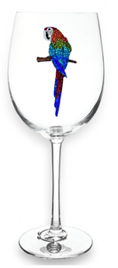 Parrot Jeweled Stemmed Wine Glass