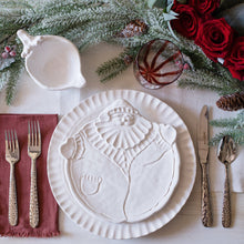 Load image into Gallery viewer, Vietri Pietra Natale Figural Santa Salad Plate on Christmas table
