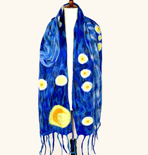 Load image into Gallery viewer, Pomegranate Moon Van Gogh Inspired Scarf
