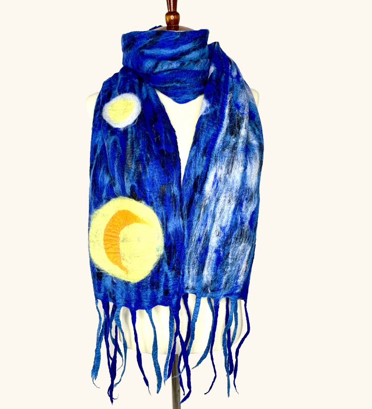 Pomegranate Moon Van Gogh Inspired Scarf