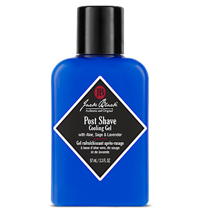 black and blue bottle of Jack Black Post Shave Cooling Gel 