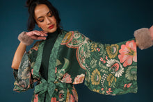Load image into Gallery viewer, Folk Art Floral Kimono Gown - Fern
