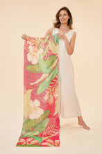 Load image into Gallery viewer, 100% Linen Delicate Tropical Scarf - Dark Rose
