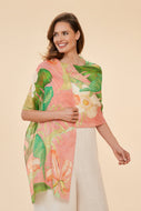 Powder 100% Linen Delicate Tropical Scarf - Candy