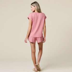 Softies PureDream Short Raglan Crew Neck Short Set - Copper Rose