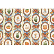 Hester & Cook Antique Pumpkin Frame Placemat with orange green and white pumpkins