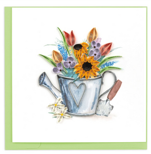 Quilled Garden Watering Can Greeting Card