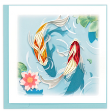 Load image into Gallery viewer, Quilled Koi Fish Pond Greeting Card
