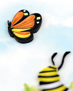 close up of quilled butterfly
