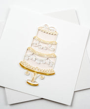 Load image into Gallery viewer, Quilled Elegant Wedding Cake Greeting Card
