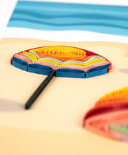 Load image into Gallery viewer, Quilled Colorful Beach Umbrellas Greeting Card
