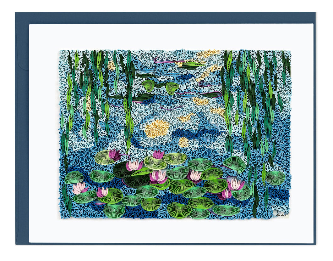 Quilled Artist Series Quilled Water Lilies 1916-19, Monet Greeting Card