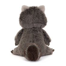 Load image into Gallery viewer, Jellycat Trixiwoo Raccoon plush back view showing light grey ears
