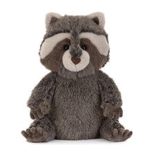 Load image into Gallery viewer, Jellycat Trixiwoo Raccoon plush showing striped face
