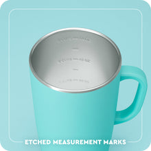 Load image into Gallery viewer, interior of the Swig Lemon Meringue Party Pitcher 64oz  with measurements etching in the stainless steel interior text reads etched measurement marks
