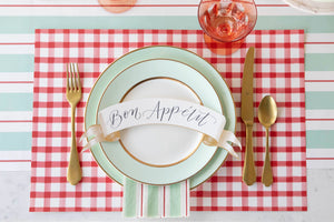 Red Painted Check Placemat - Pad of 18