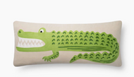 Rifle Paper Alligator Embroidered Pillow