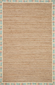 Rifle Paper Costa Mughal Rose Natural/Cream Jute Rug 2'-3" x 3'-9"