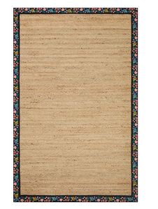 Rifle Paper Wildwood Natural/Black Jute Rug 2'-3" x 3'-9"