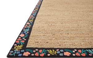 Rifle Paper Wildwood Natural/Black Jute Rug 2'-3" x 3'-9"