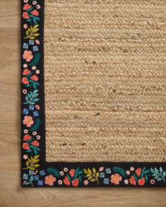 Rifle Paper Wildwood Natural/Black Jute Rug 2'-3" x 3'-9"