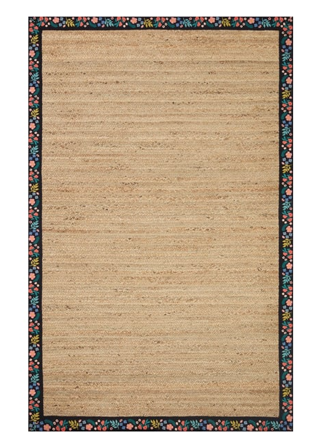 Rifle Paper Wildwood Natural/Black Jute Rug 2'-3