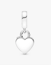 Load image into Gallery viewer, Rose Heart Padlock Dangle Charm
