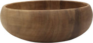 Round Acacia Wood Calabash Salad Bowl