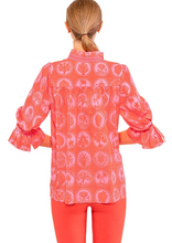 Load image into Gallery viewer, Ruffleneck Tunic - Circle of Love - Pink/Red
