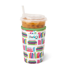 Load image into Gallery viewer, Swig Book Club Iced Cup Coolie holding a iced coffee cup medium
