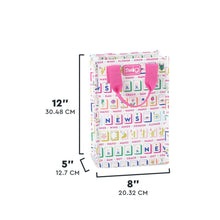 Load image into Gallery viewer, Swig Mahjong Reusable Gift Bag with pink handle with measurements
