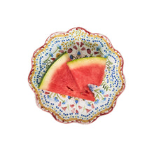 Load image into Gallery viewer, Juliska Sofia Side/Cocktail Plate Set/4 - Multi holding watermelon slices 
