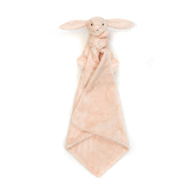 Load image into Gallery viewer, Jellycat Bashful Blush Bunny Soother with the blanket open to show size

