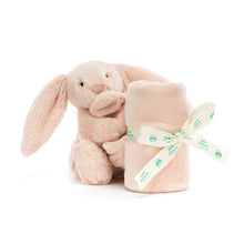 Load image into Gallery viewer, Jellycat Bashful Blush Bunny Soother with the blanket rolled and tied with a bow
