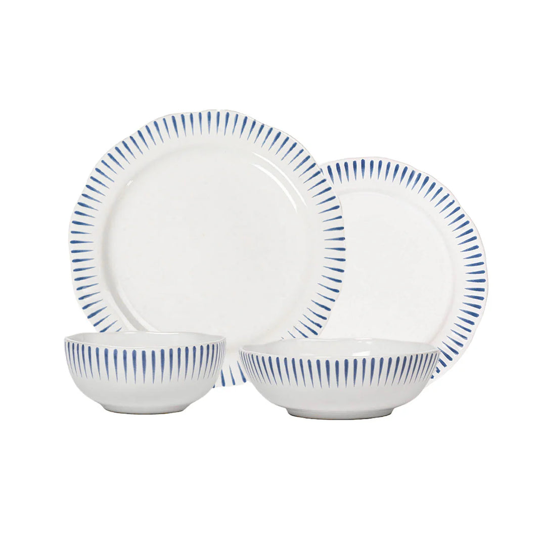 Juliska Sitio Stripe 4pc Place Setting - Delft Blue