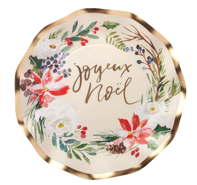 Salad Plate Winter Blossom Foil - 8pk