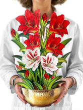 Load image into Gallery viewer, FreshCut Paper Scarlet Amaryllis Pop-Up Greeting Card

