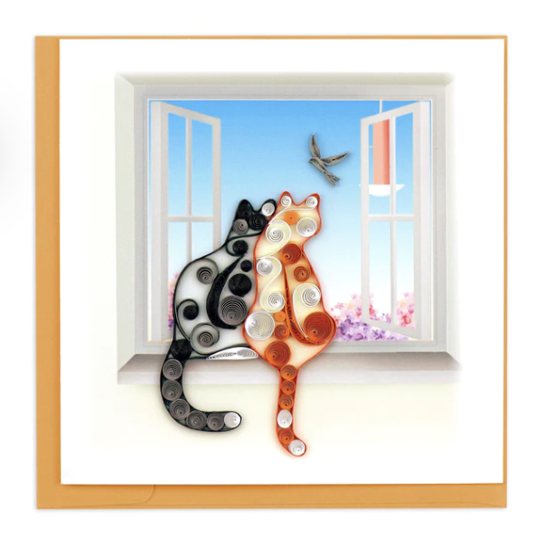 Two Cats Greeting Quilling Card