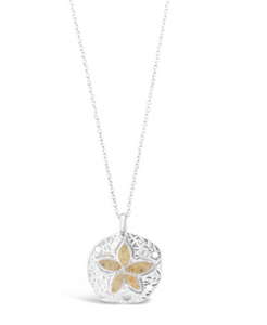 Dune Jewelry Natural Petite Sand Dollar Necklace - Crescent Beach