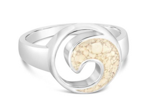 Cresting Wave Sterling Silver Ring - Shells from Florida