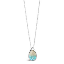 Load image into Gallery viewer, Dune Jewelry Teardrop Necklace - Turquoise Gradient: Crystal River Sand
