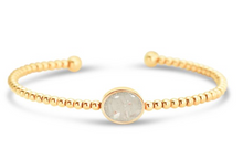 Load image into Gallery viewer, Dune Jewelry Beaded Cuff Bracelet - Oval - Gold - Cedar Key

