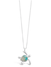 Load image into Gallery viewer, Dune Jewelry Sterling Turtle Necklace  - Gradient -  Gradient Crescent Beach &amp; Turquoise
