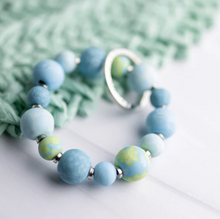 Load image into Gallery viewer, Bermuda Blue Wrist - Small Bead Keychain
