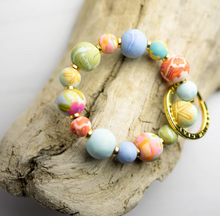 Load image into Gallery viewer, Beach Day Wrist - Small Bead Keychain
